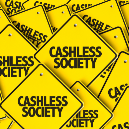 Cashless society signs
