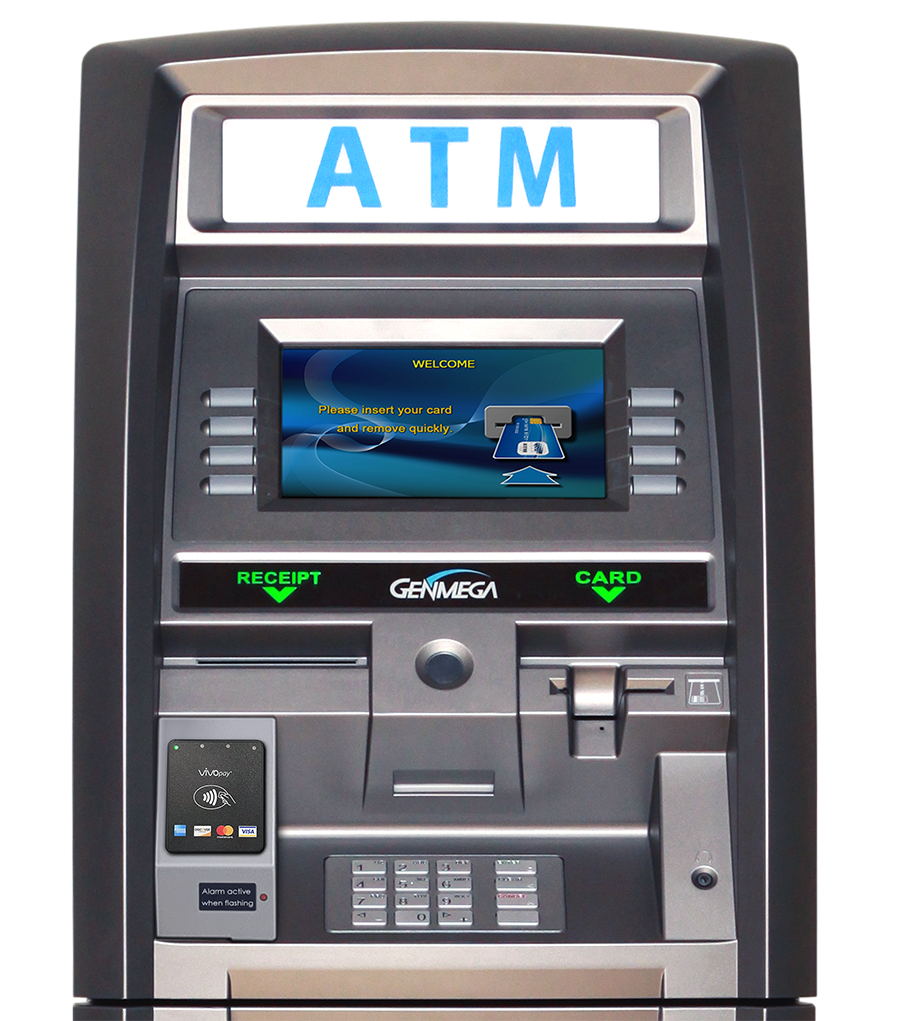 straight-on shot of an ATM, this is an ATM model commonly installed by Edge One