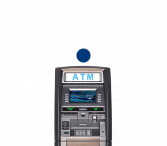 an image of an ATM with a wifi icon above it, this represents ATM Wireless Solutions from Edge One