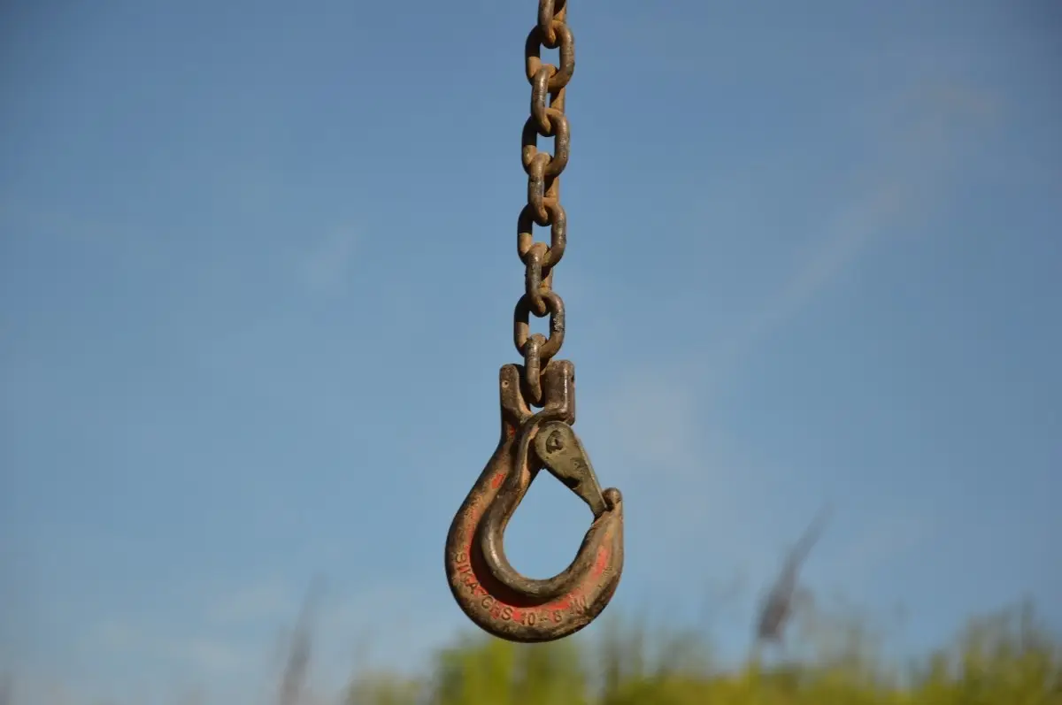 Hook and Chain with a blue sky - Hook and Chain ATM Thefts